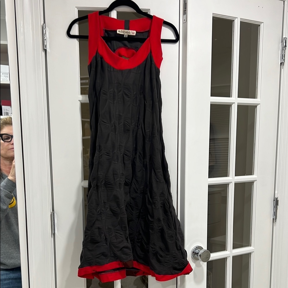 Aimee  G  Black and Red Sleeveless Dress